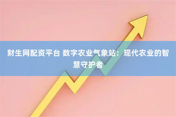 财生网配资平台 数字农业气象站：现代农业的智慧守护者